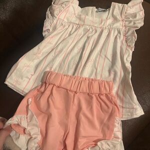 Pink bow short set